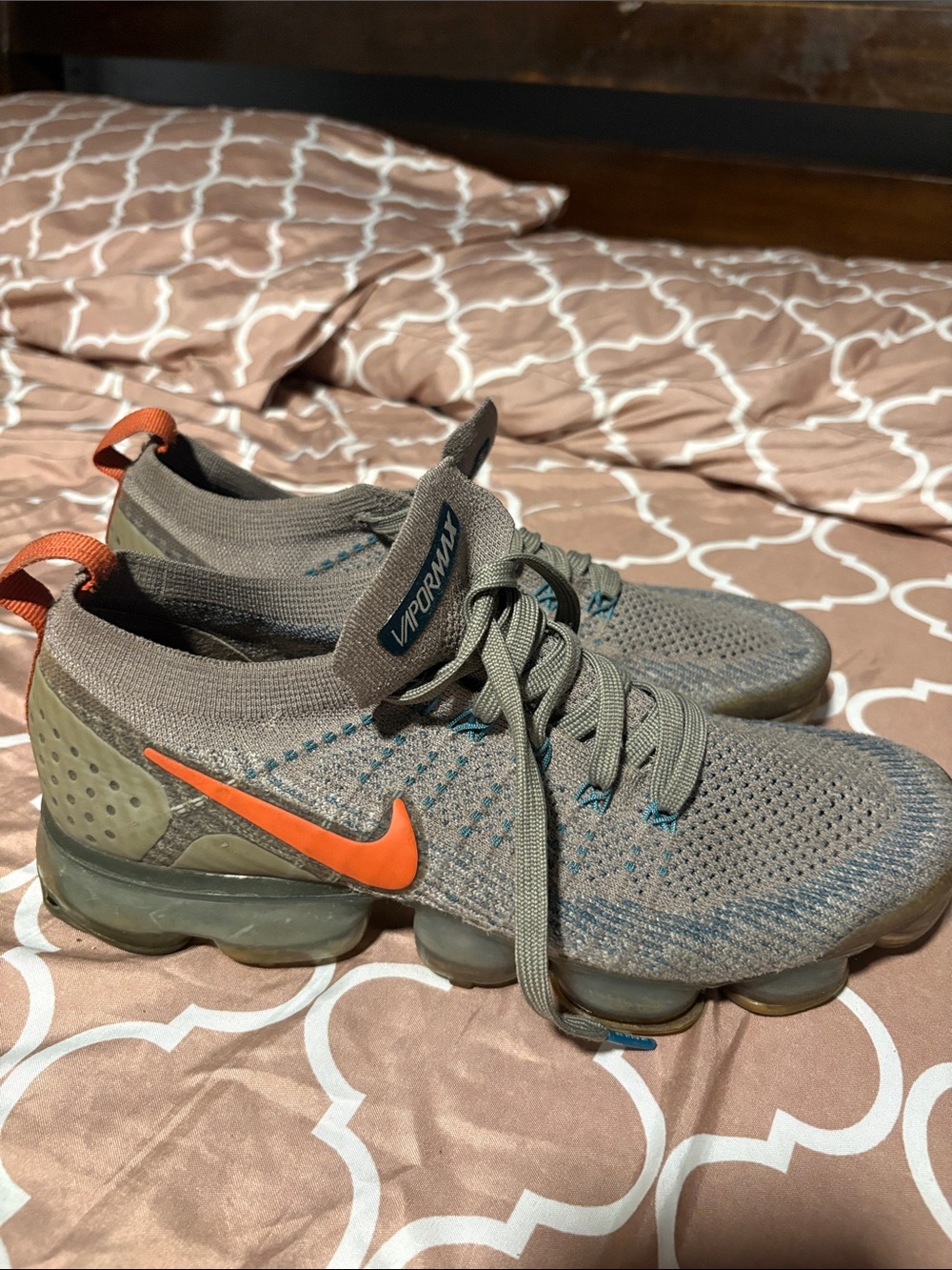 Nike VaporMax Flyknit Sneaker in Brown and Orange